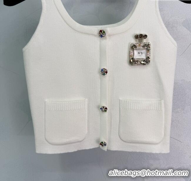 Top Grade Chanel Tencel Vest 0411 White 2025