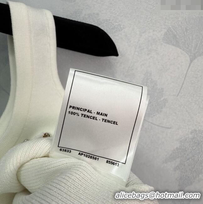 Top Grade Chanel Tencel Vest 0411 White 2025