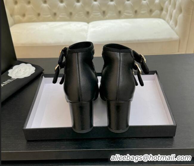 Trendy Design Chanel Calfskin Leather Mary Janes Pumps 7cm with Triple Buckle Black 2025 G46477