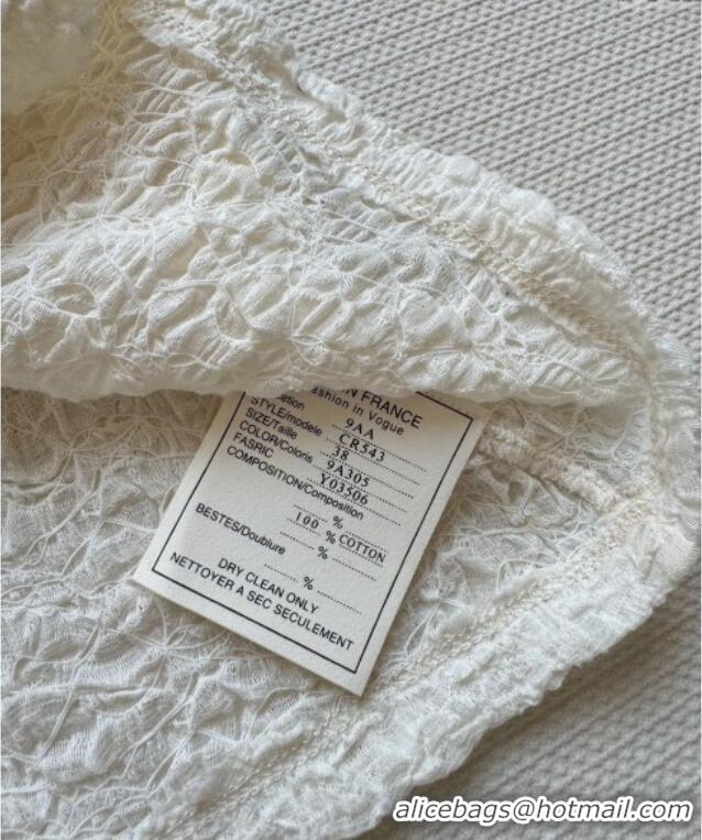 Famous Brand Chanel Flower Vest CH0411 White 2025