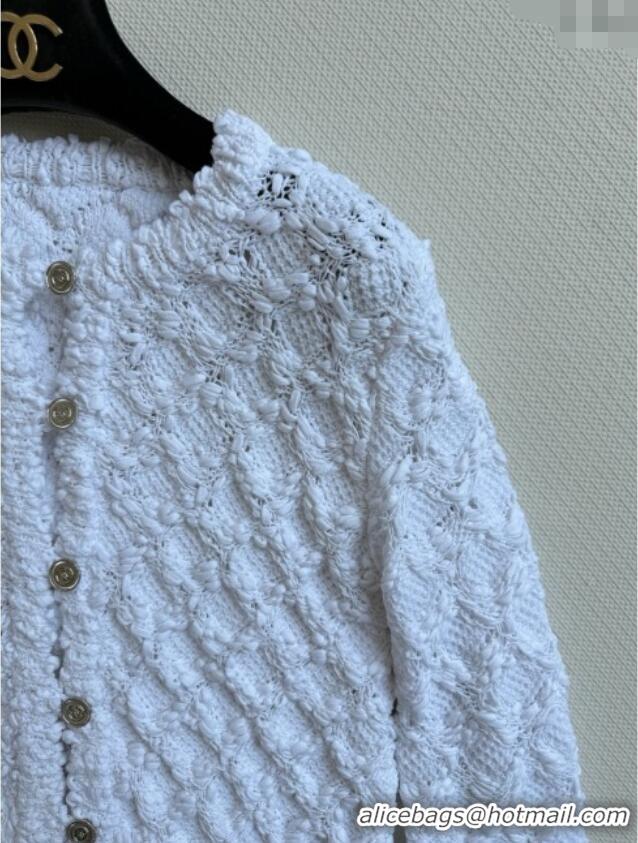 ​Top Grade Chanel Knit Cardigan CH042817 White 2025