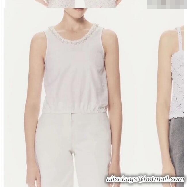 Super Quality Chanel Vest with Pearls CH042819 White 2025