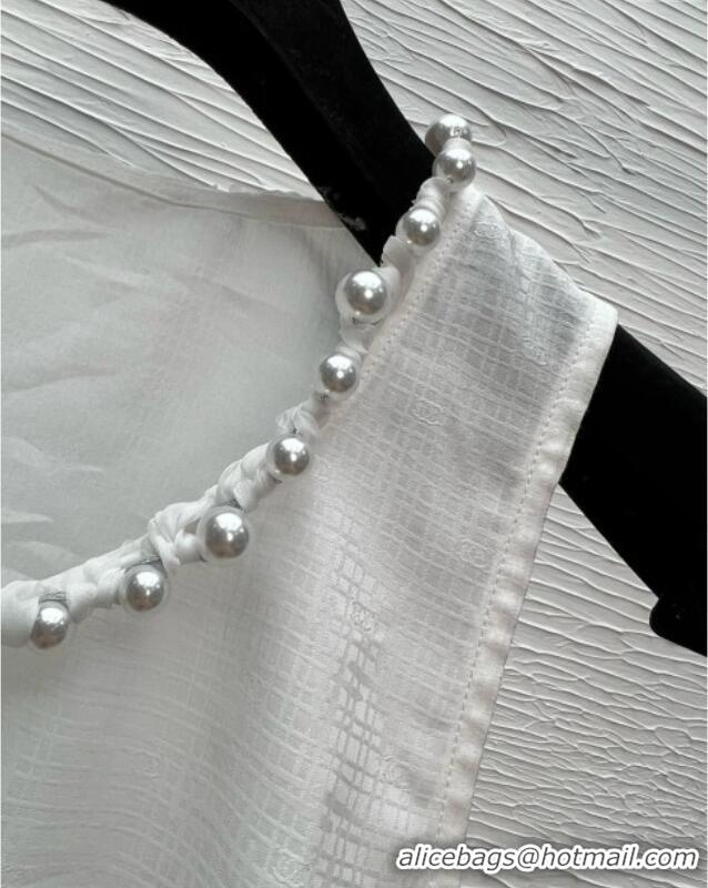 Super Quality Chanel Vest with Pearls CH042819 White 2025