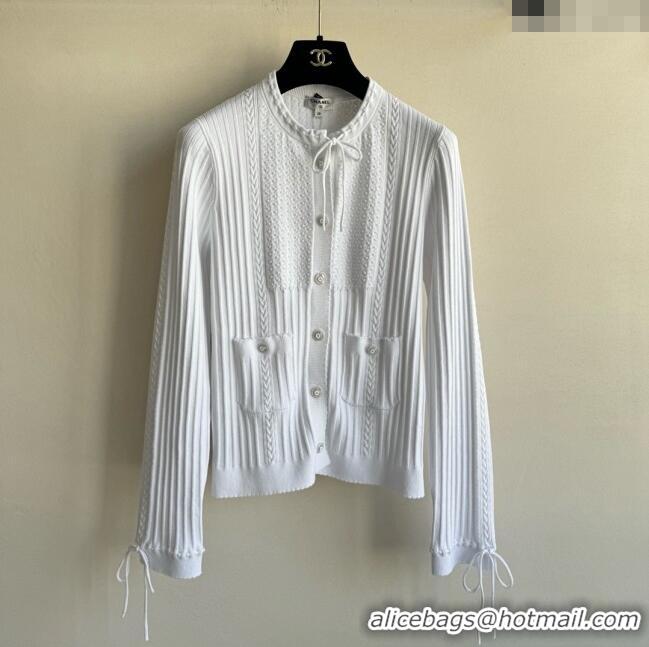Top Quality Chanel Knit Cardigan CH042902 White 2025