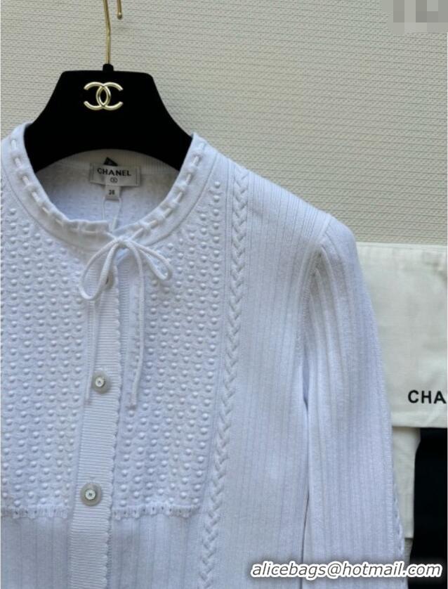 Top Quality Chanel Knit Cardigan CH042902 White 2025