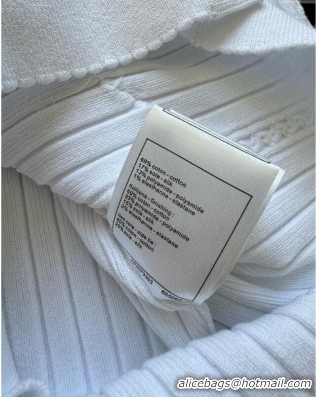 Top Quality Chanel Knit Cardigan CH042902 White 2025