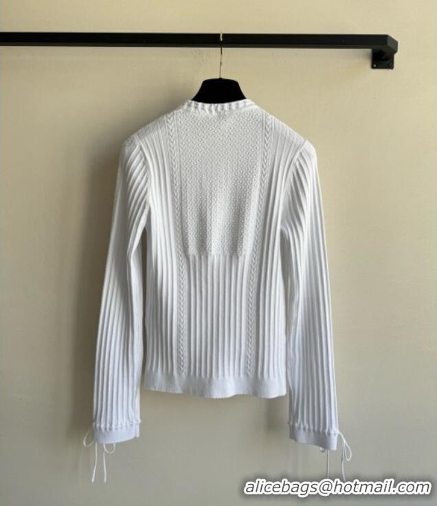 Top Quality Chanel Knit Cardigan CH042902 White 2025