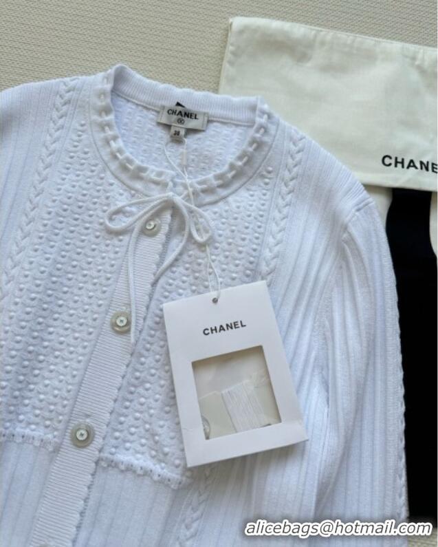 Top Quality Chanel Knit Cardigan CH042902 White 2025