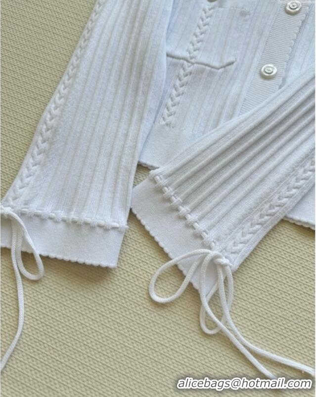 Top Quality Chanel Knit Cardigan CH042902 White 2025