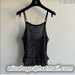 Low Cost Chanel Sequins Vest CH042903 Black 2025