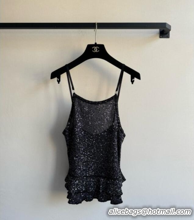 Low Cost Chanel Sequins Vest CH042903 Black 2025