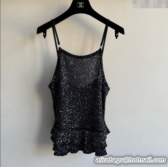 Low Cost Chanel Sequins Vest CH042903 Black 2025