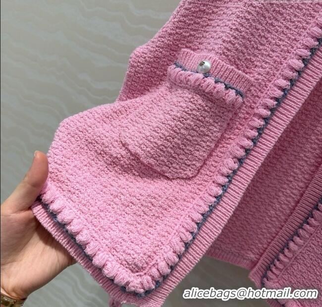 Top Quality Chanel Knit Cardigan CH042910 Pink 2025