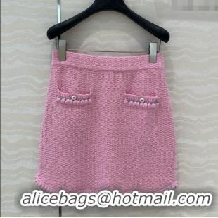 Discount Design Chanel Knit Skirt CH042911 Pink 2025