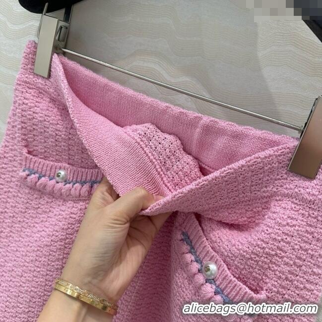 Discount Design Chanel Knit Skirt CH042911 Pink 2025