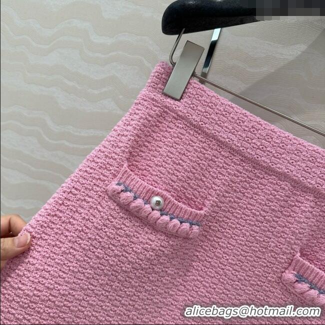 Discount Design Chanel Knit Skirt CH042911 Pink 2025