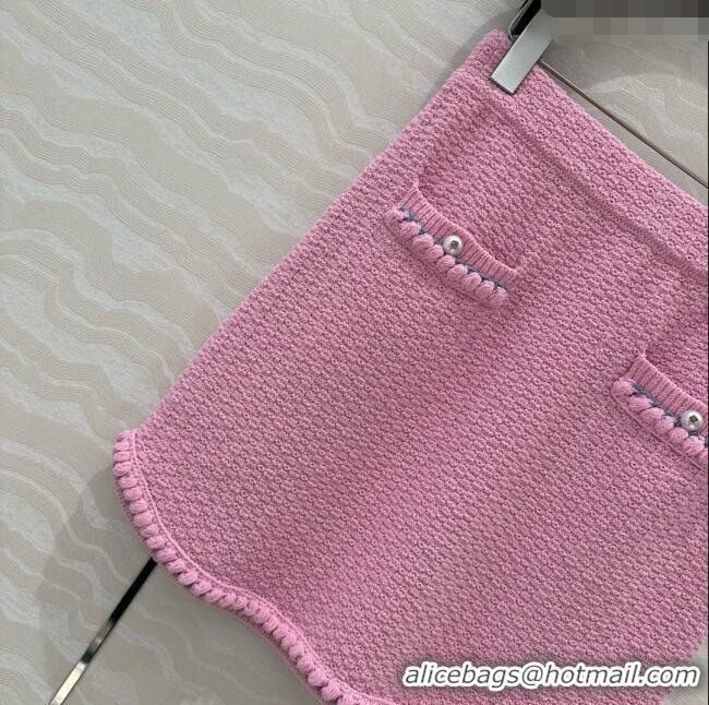 Discount Design Chanel Knit Skirt CH042911 Pink 2025