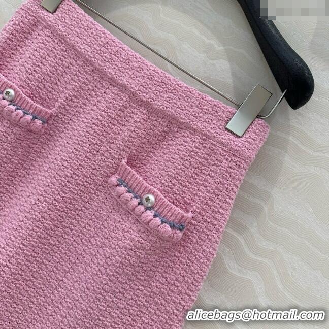 Discount Design Chanel Knit Skirt CH042911 Pink 2025