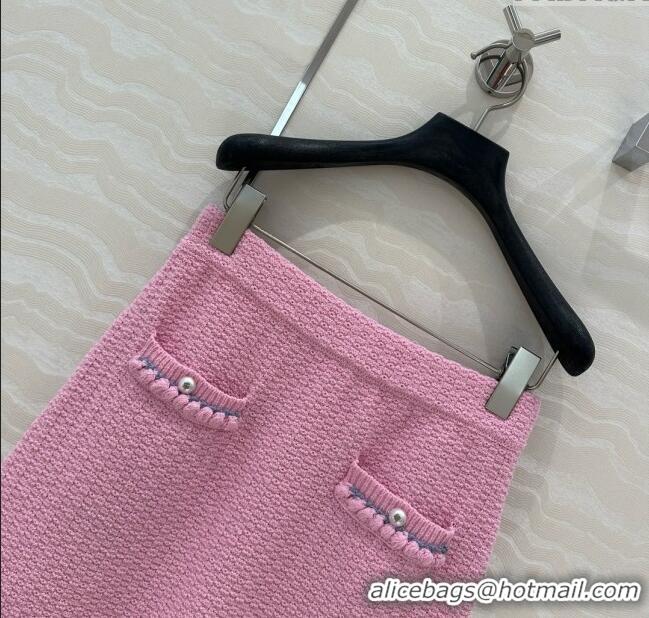 Discount Design Chanel Knit Skirt CH042911 Pink 2025