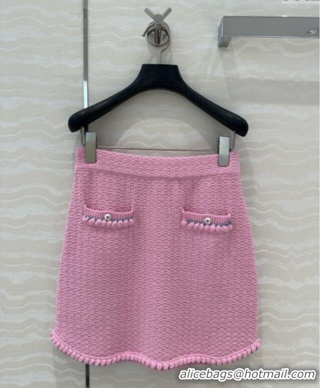 Discount Design Chanel Knit Skirt CH042911 Pink 2025