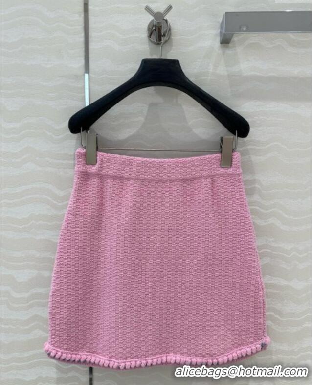 Discount Design Chanel Knit Skirt CH042911 Pink 2025