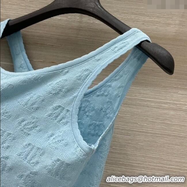 Grade Quality Chanel CC Jacquard Vest 30074 Blue 2025