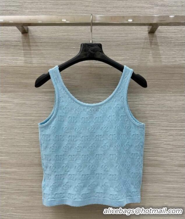 Grade Quality Chanel CC Jacquard Vest 30074 Blue 2025