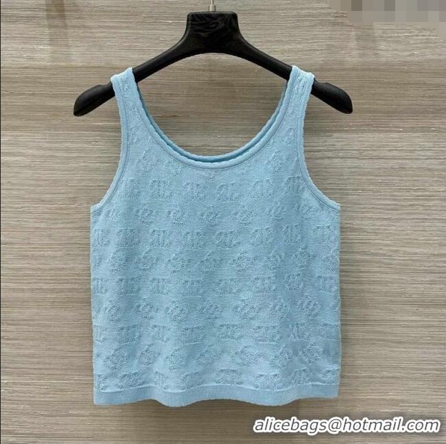 Grade Quality Chanel CC Jacquard Vest 30074 Blue 2025
