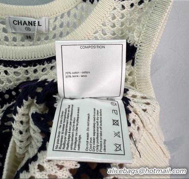 Luxury Cheap Chanel Cotton Knit Vest 30072 Grey/Pink/Black 2025