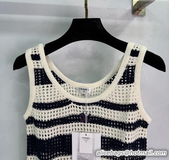 Luxury Cheap Chanel Cotton Knit Vest 30072 Grey/Pink/Black 2025
