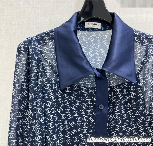 ​Best Price Chanel Shirt 30070 Navy Blue 2025