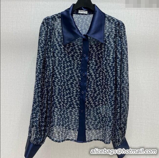 ​Best Price Chanel Shirt 30070 Navy Blue 2025