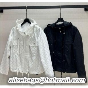 ​Best Grade Chanel Strass Quilted Jacket 30049 White/Black 2025