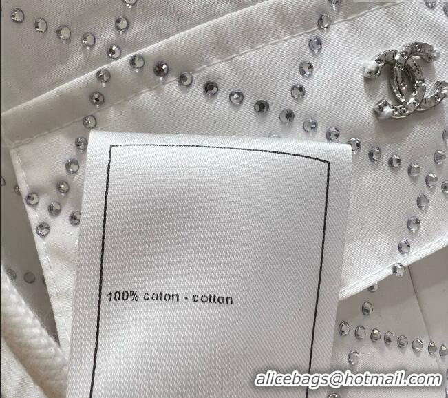 ​Best Grade Chanel Strass Quilted Jacket 30049 White/Black 2025