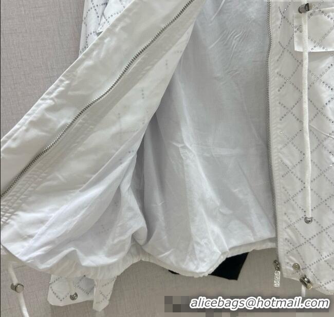​Best Grade Chanel Strass Quilted Jacket 30049 White/Black 2025
