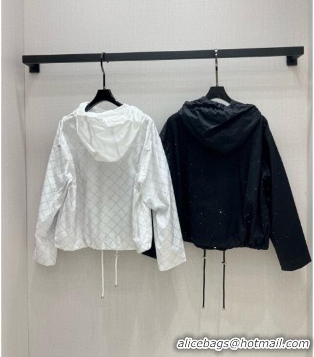 ​Best Grade Chanel Strass Quilted Jacket 30049 White/Black 2025