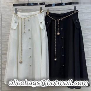 ​Famous Brand Chanel Mesh Skirt with Chain 42980 White/Black 2025