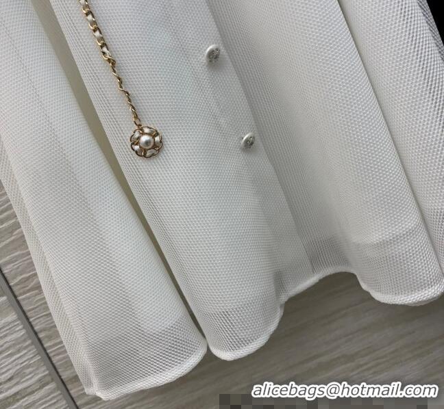​Famous Brand Chanel Mesh Skirt with Chain 42980 White/Black 2025