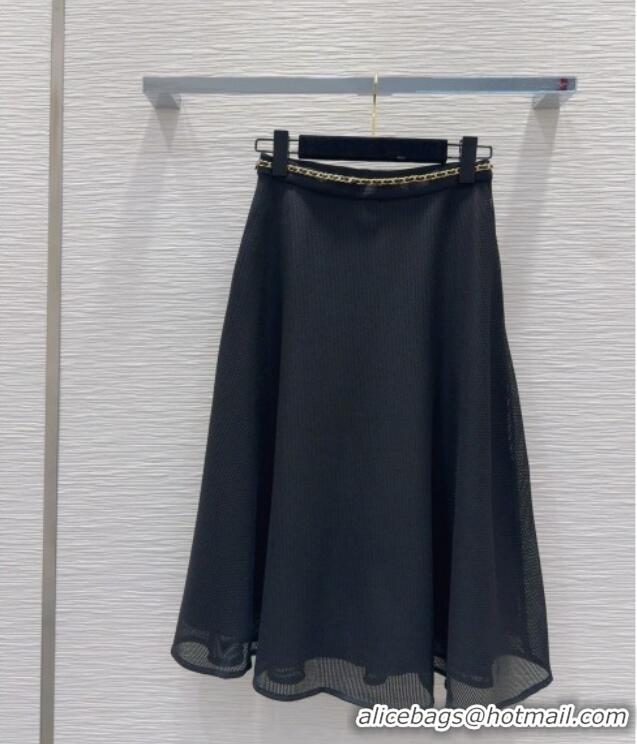 ​Famous Brand Chanel Mesh Skirt with Chain 42980 White/Black 2025