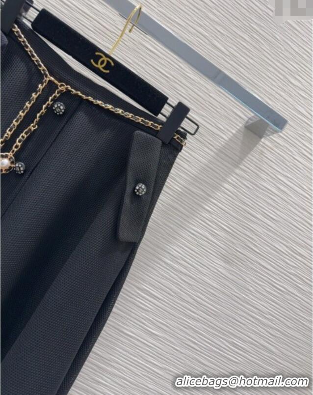 ​Famous Brand Chanel Mesh Skirt with Chain 42980 White/Black 2025