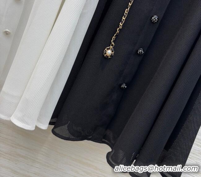 ​Famous Brand Chanel Mesh Skirt with Chain 42980 White/Black 2025