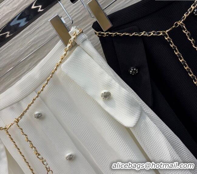 ​Famous Brand Chanel Mesh Skirt with Chain 42980 White/Black 2025