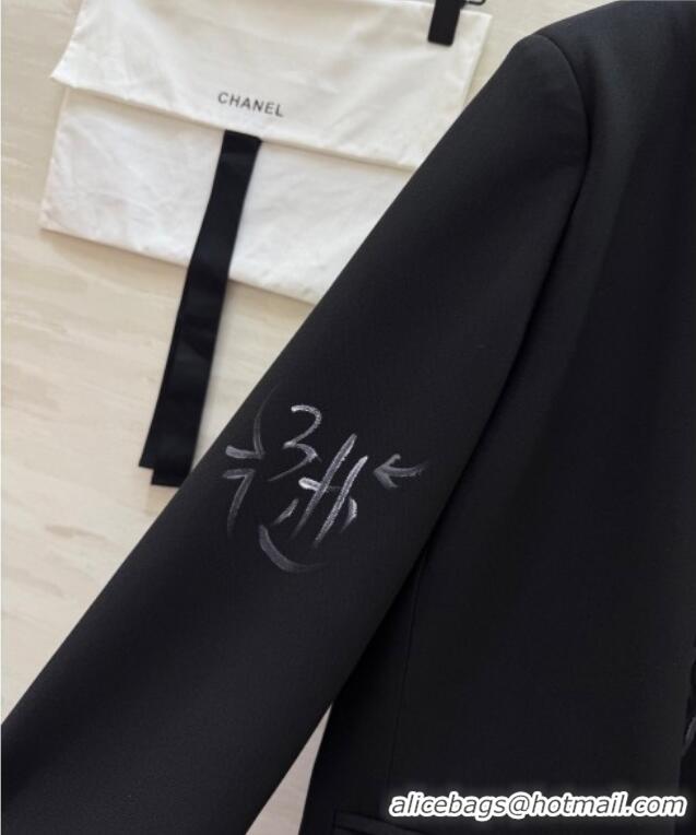 Shop Inexpensive Chanel Graffiti Jacket 42907 Black 2025