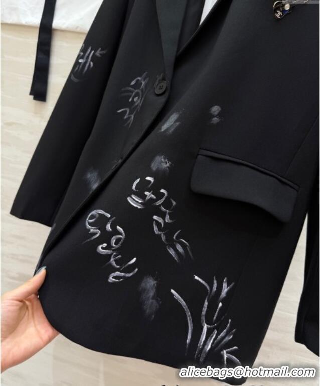Shop Inexpensive Chanel Graffiti Jacket 42907 Black 2025