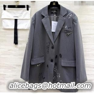 Reasonable Price Chanel Graffiti Jacket 42907 Grey 2025