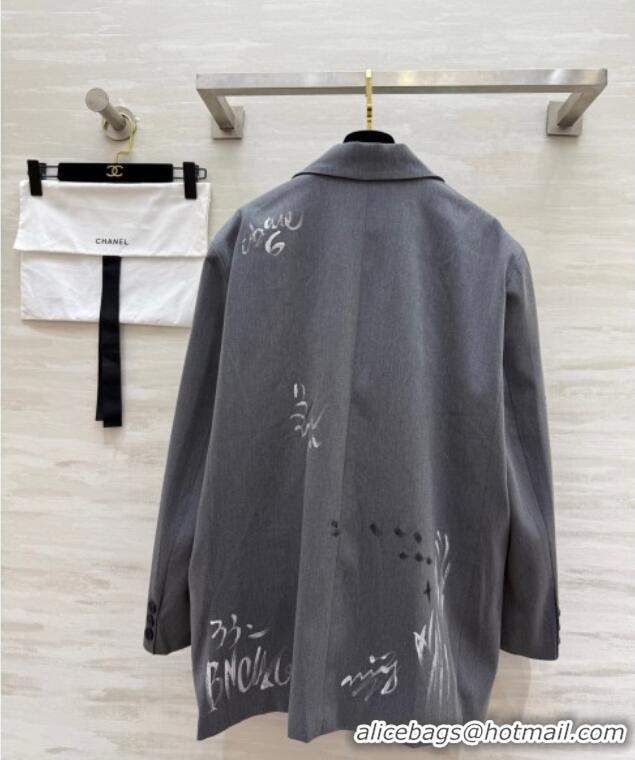 Reasonable Price Chanel Graffiti Jacket 42907 Grey 2025