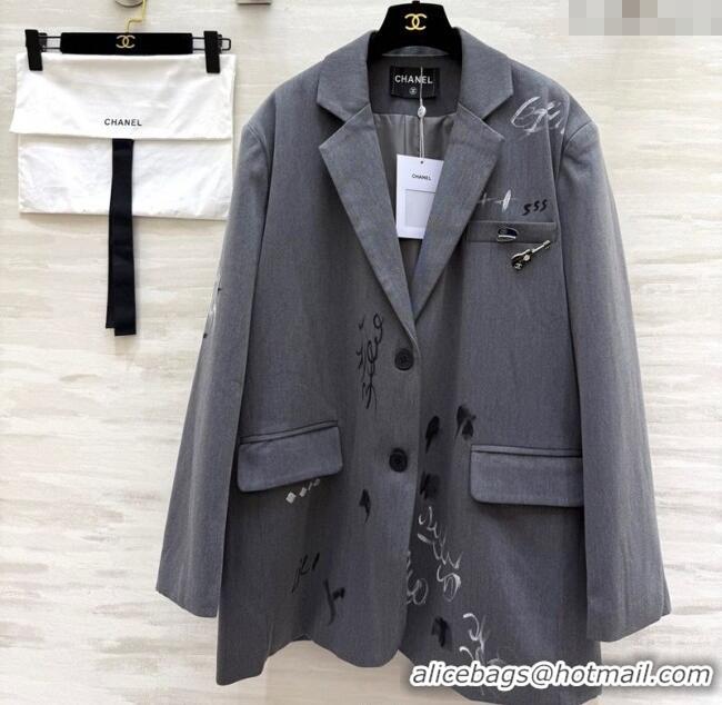 Reasonable Price Chanel Graffiti Jacket 42907 Grey 2025