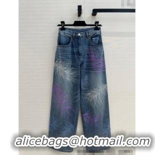 Buy Inexpensive Chanel Strass Feather Jeans 30011 Blue 2025