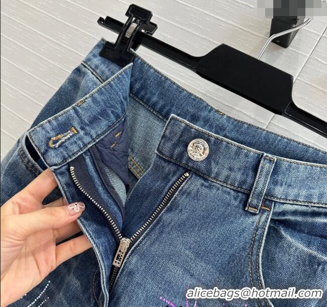 Buy Inexpensive Chanel Strass Feather Jeans 30011 Blue 2025