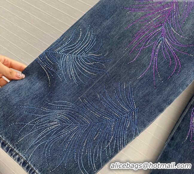 Buy Inexpensive Chanel Strass Feather Jeans 30011 Blue 2025